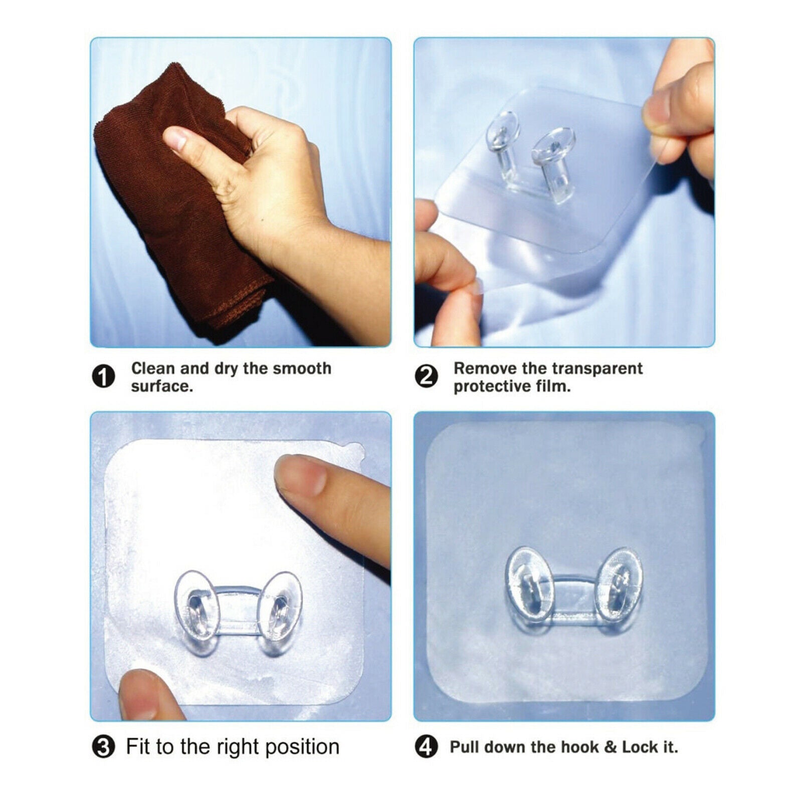 5x Transparent Self Adhesive Razor Wall Hooks Towel Rack Decorative Storage