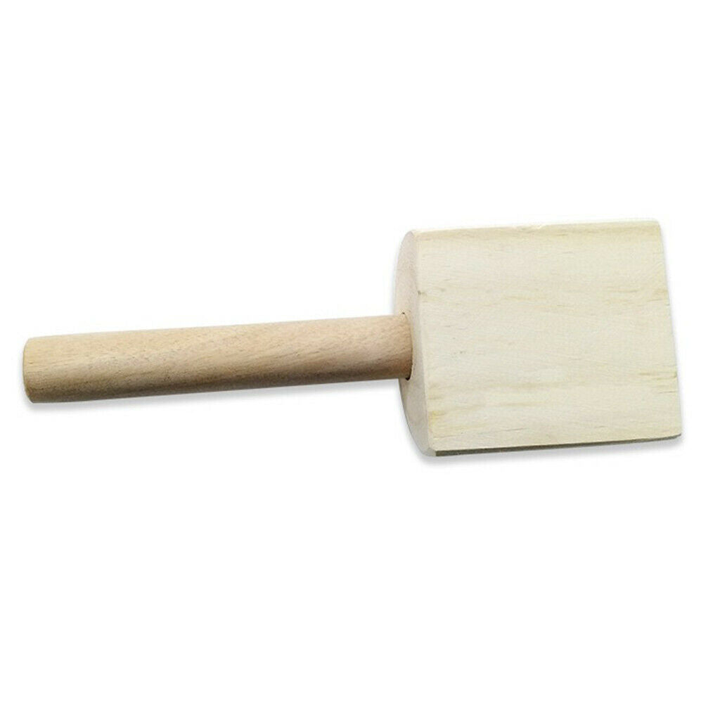 2X 1Pc Wooden Clay Paddle Mud Tool for Pottery Studio Art Crafts 25x5.5x8.5cm