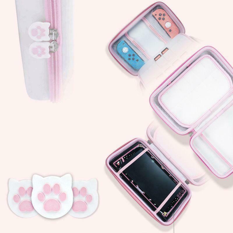 Cute Cat Paw Storage Bag for Switch / Switch Lite Portable Shell Carrying Case