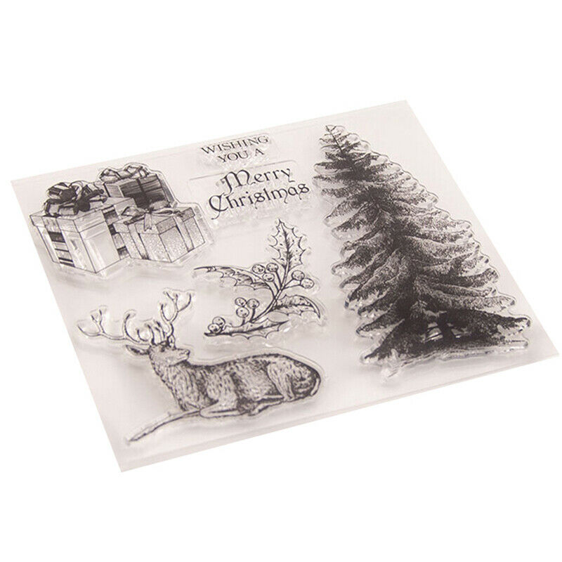 Merry Christmas Tree Reindeer Stamp clear Silicone craft for DIY Scrapboo.l8