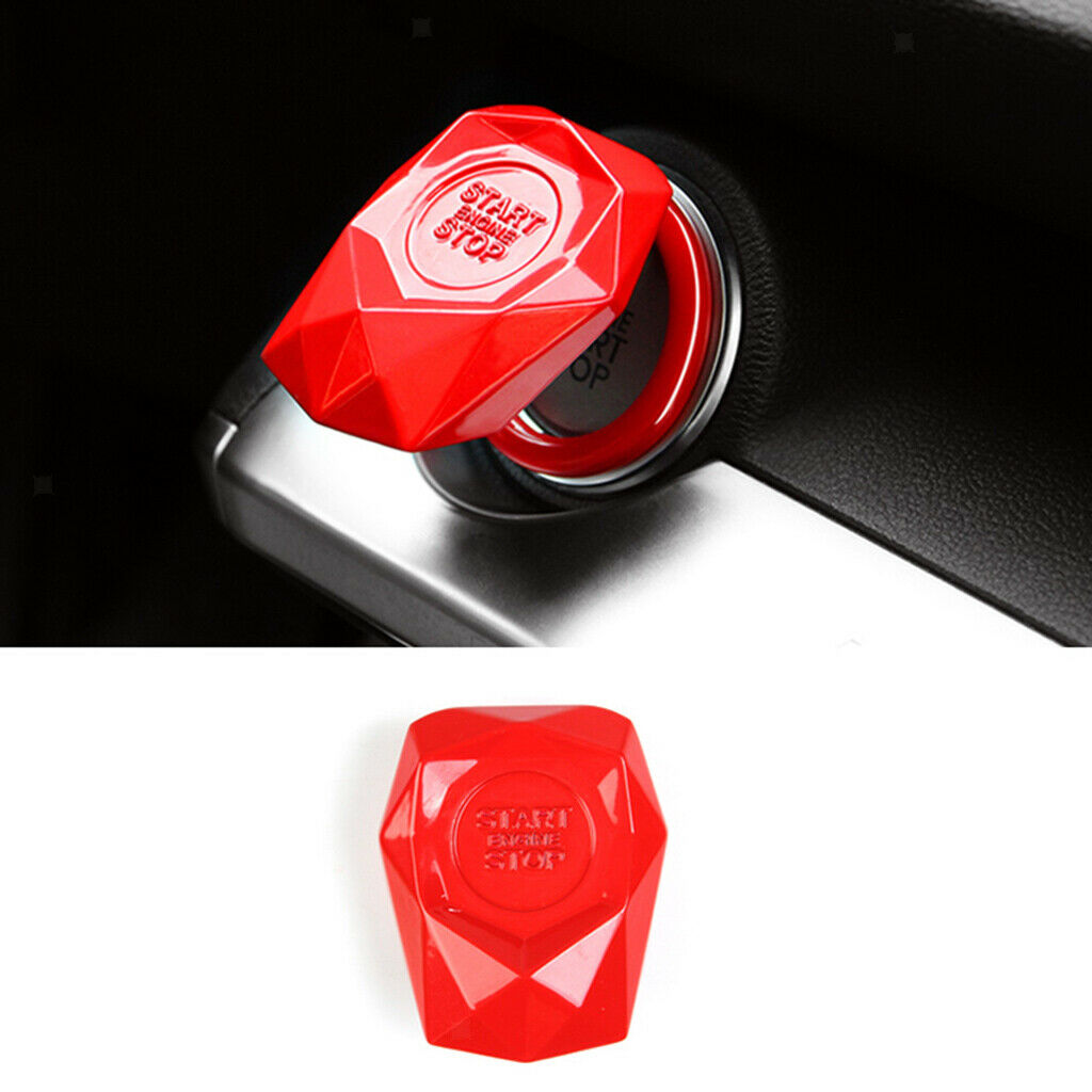 Red Car Start Button Cover Ignition Switch Protection Engine Thrust Trim