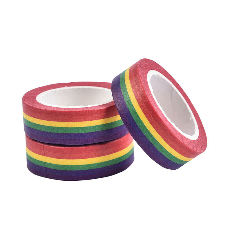 10m/Roll Rainbow Color Sticky Tape Photo Album Scrapbooking Decor Adhesi.l8