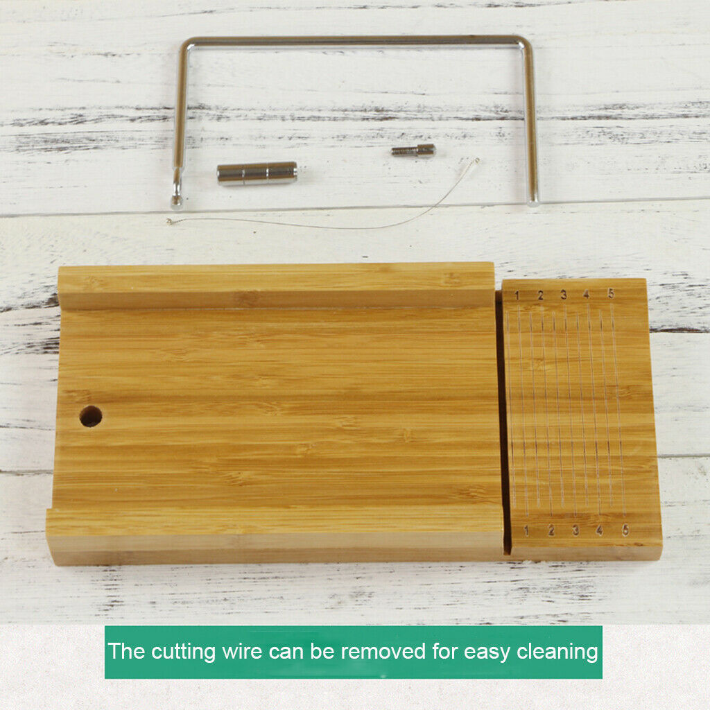 Prettyia 1pcs Wooden Soap Loaf Mold Mould Wire Cutter Box Trimming Making DIY