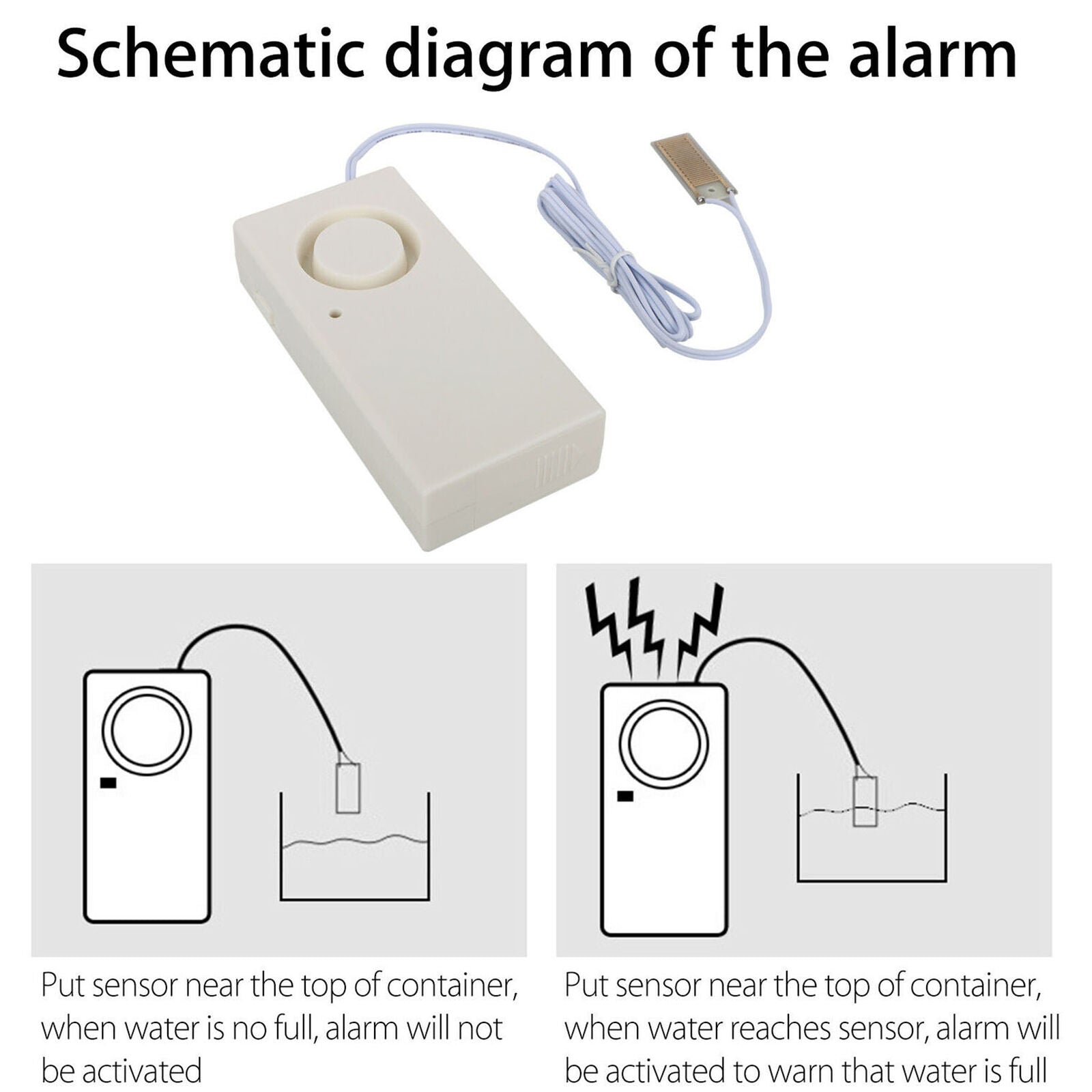 3-Pack Instapark IN07A Water Leak Leakage Detection Detector Sound Alarm Sensor