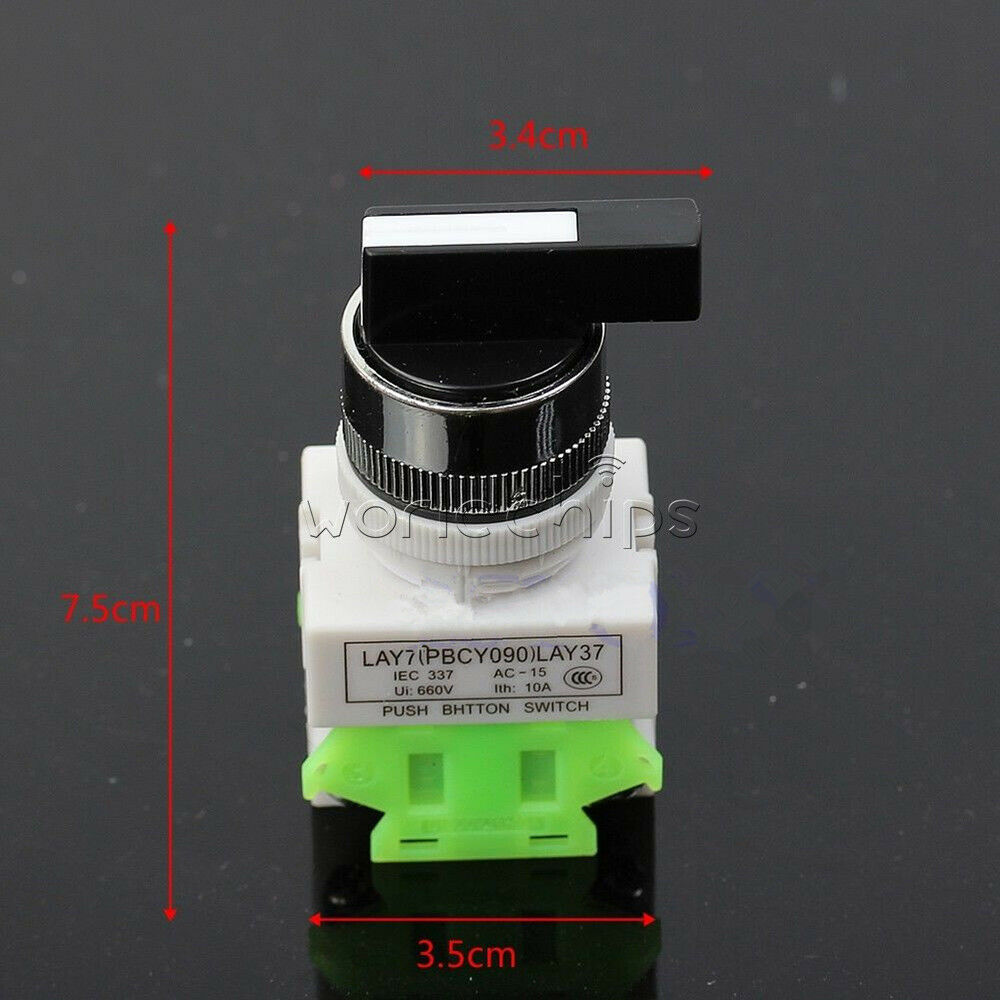 LAY7-20X/3 660V 10A Three Position Selector Rotary Switch Power Commutator