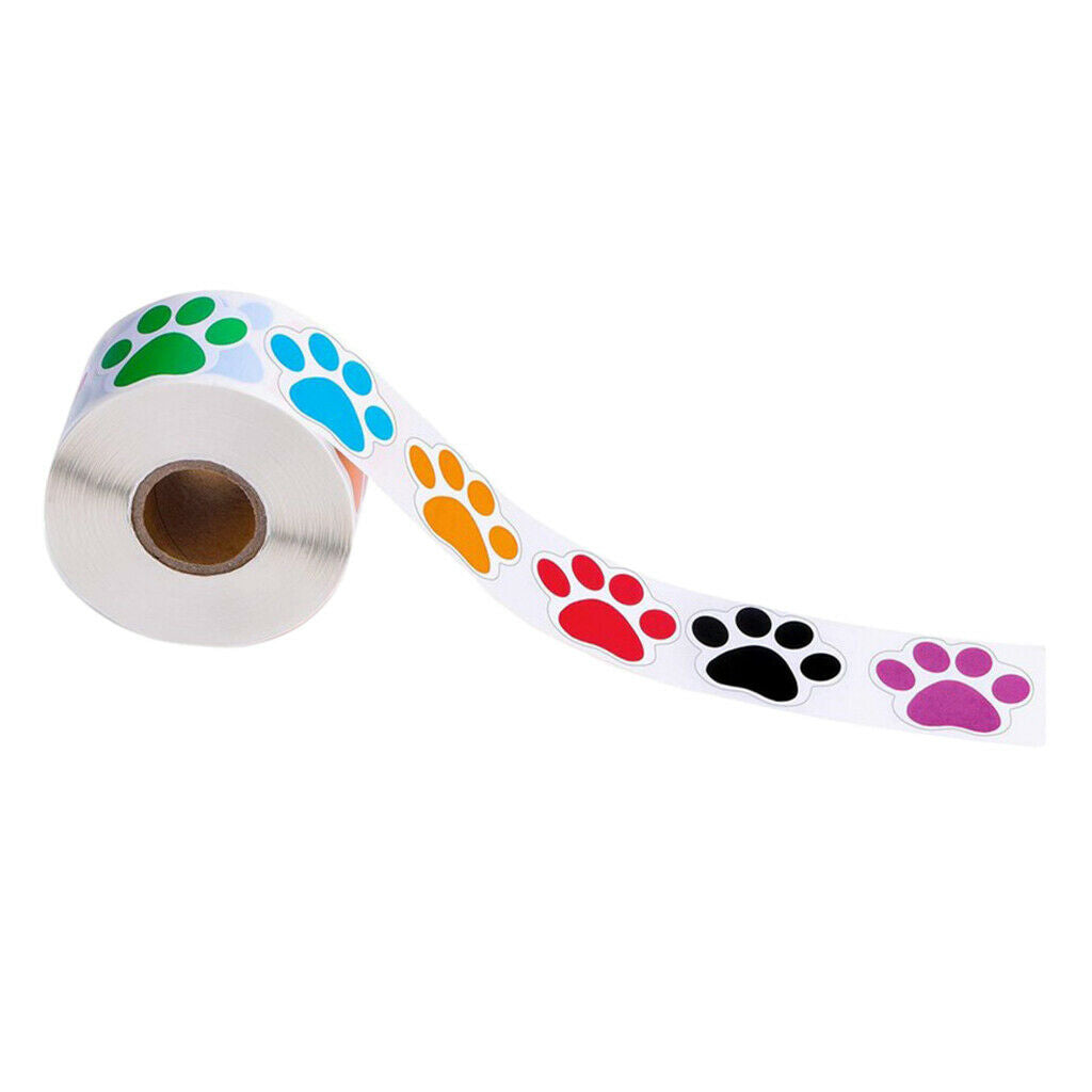 500pcs/Roll Paper Self Adhesive Dog Paw Stickers Decals Scrapbooking Labels