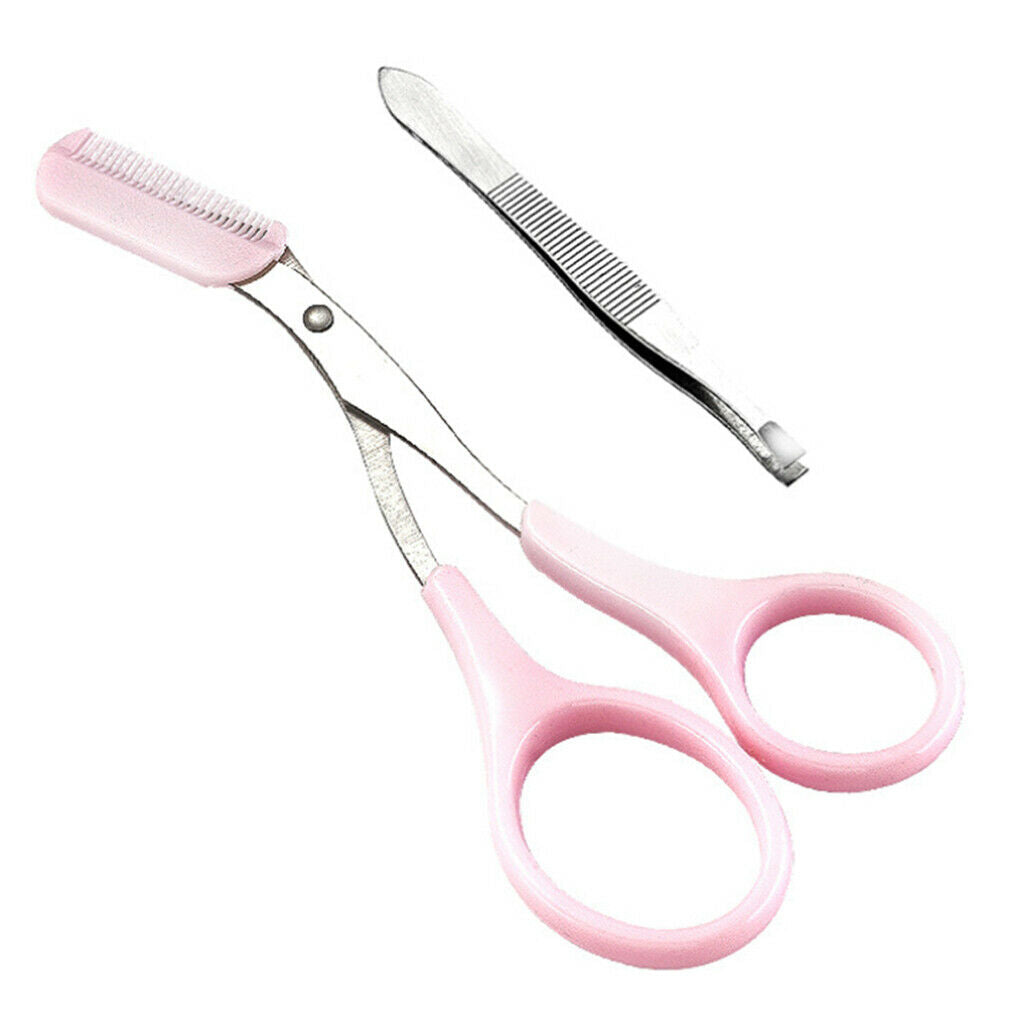 10pcs/set Eyebrow Tools Tweezers Scissors Razor Eyelash Curler Set Kit