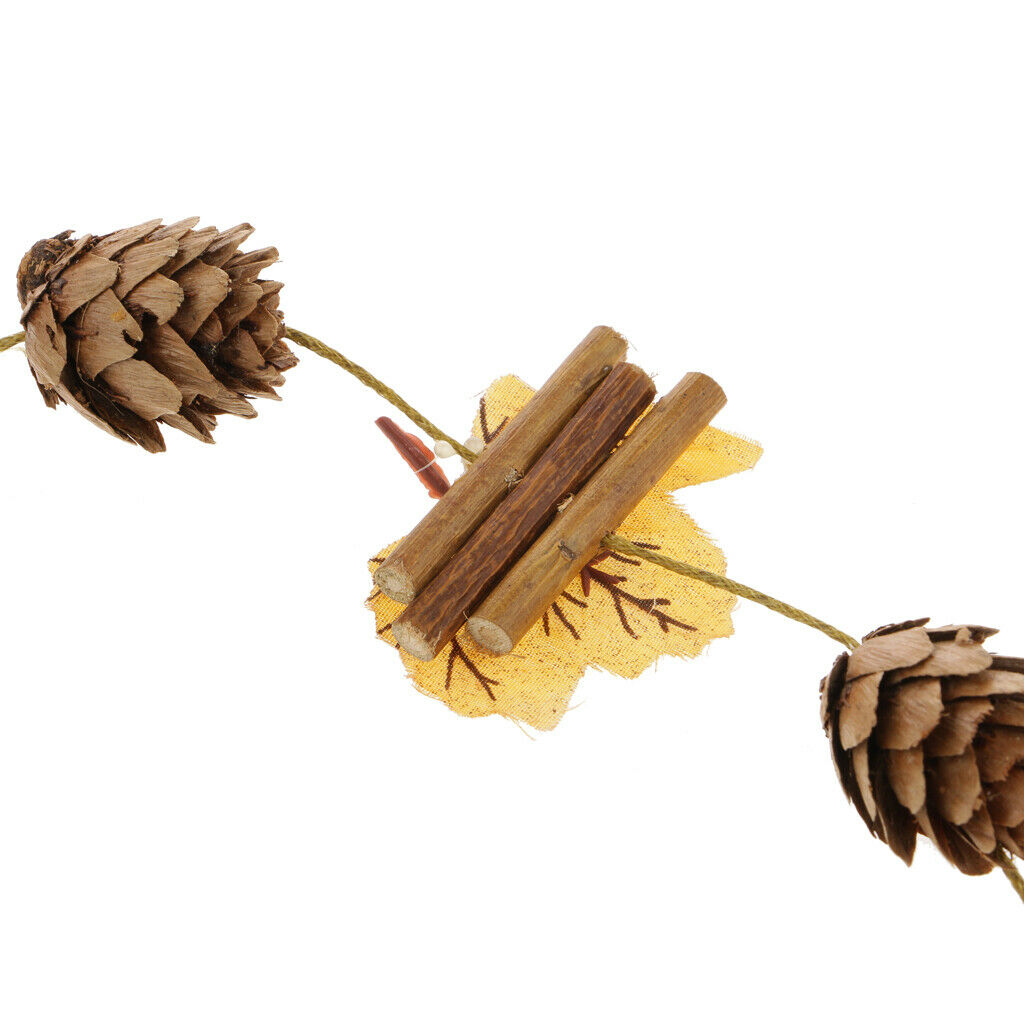 Christmas Pine Cones Leaf Wood Tartan Xmas Tree Party Hanging Ornament Decor