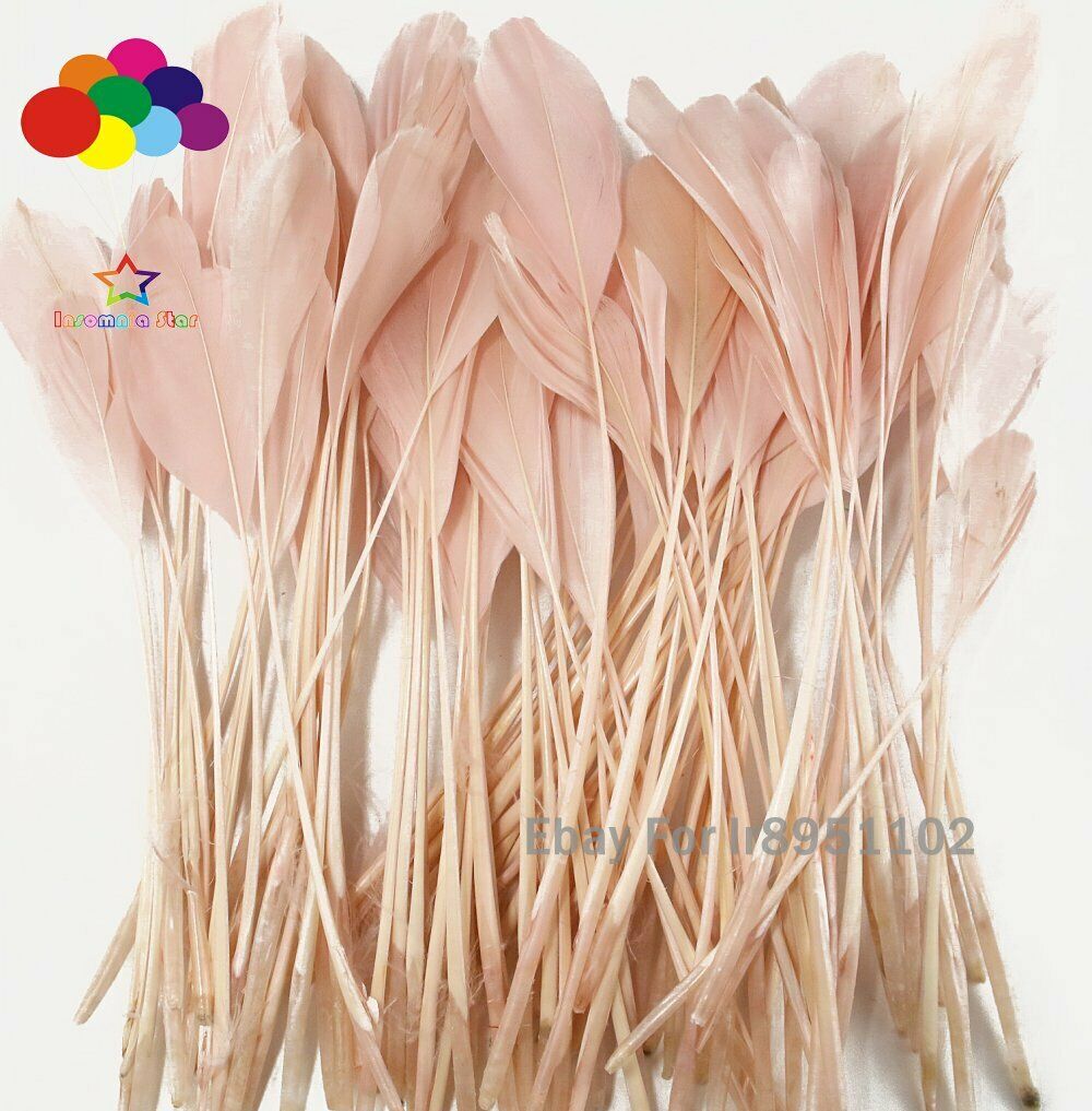 New 100 Pcs DIY Light Pink Rooster Tail Feather Clothing Party Decoration Coque