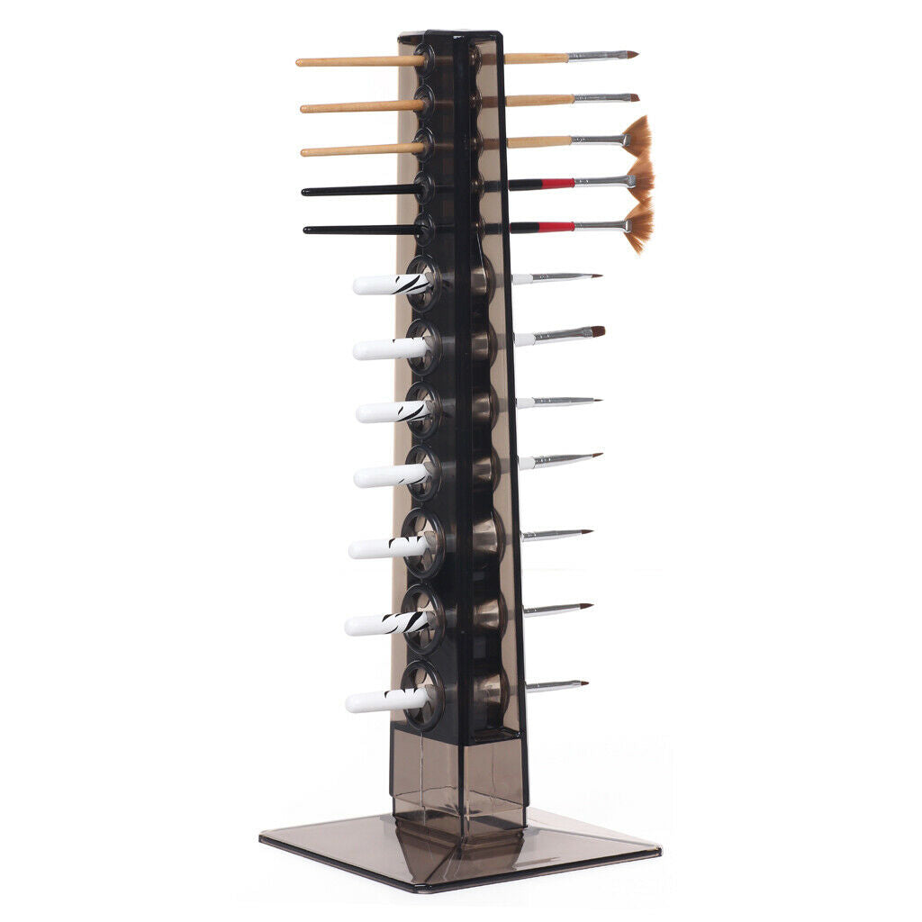 Stable Acrylic Makeup Brushes Holder Display Drying Rack Brushes Organizer Brown