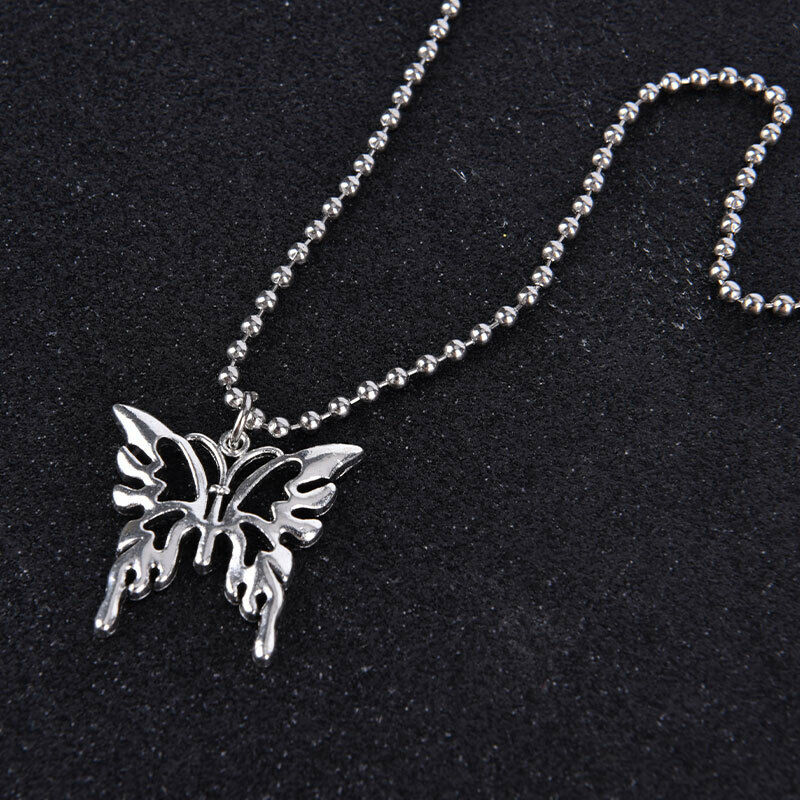 Sexy Butterfly Pendant Necklace Stainless Steel Goth Fashion Jewelry Necklac Rf