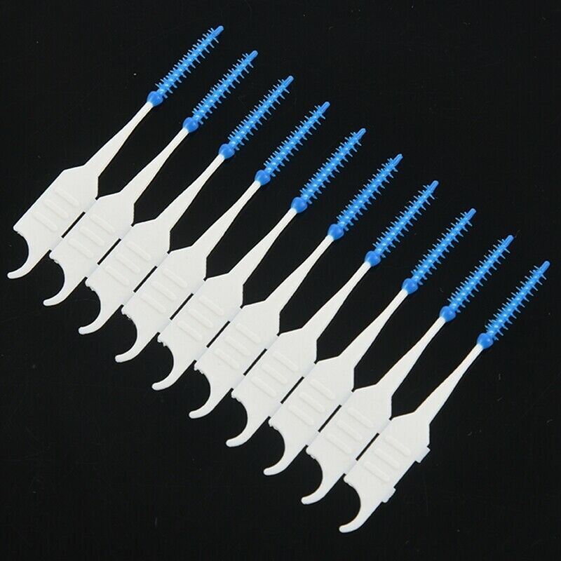 40pcs Teeth Toothpicks Dental Floss Picks Interdental Brush Stick Tooth Clean A1