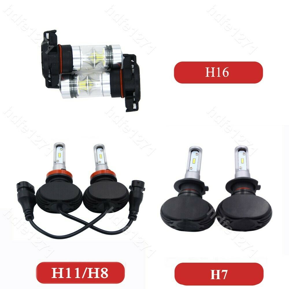 6X White LED Headlight Fog Light Bulb Upgrade Combo Replace fit GMC Acadia 07-12