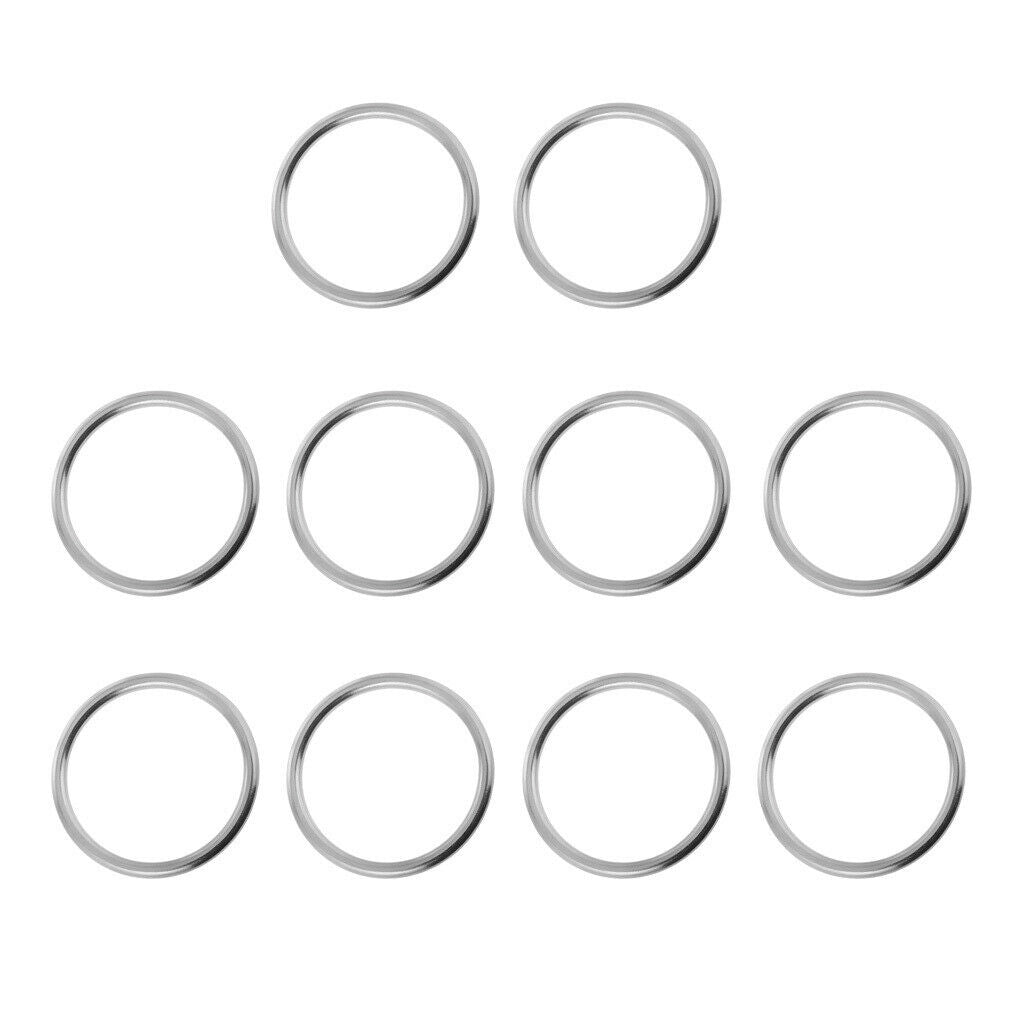 10x 3x25mm 304 Stainless Steel Round O Rings Welded Buckle Webbing Leather Craft