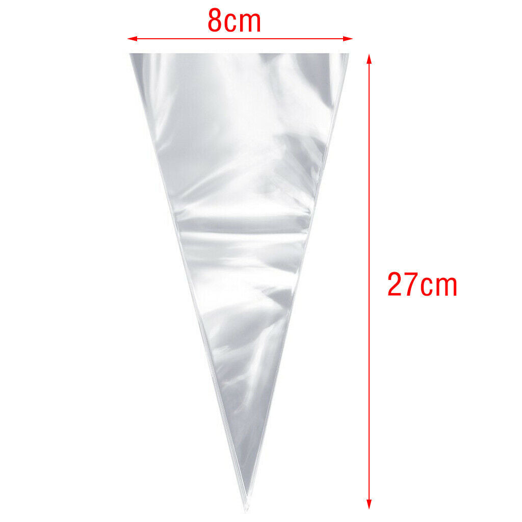 50 Pcs / Lot Clear Party Gift Cone Biscuit Sweet Packaging Bag Candy
