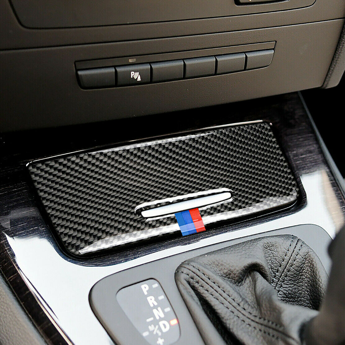 Carbon Fiber Cigarette Lighter Cover Trim Panel Fit for BMW E90 E92 2005-12 New