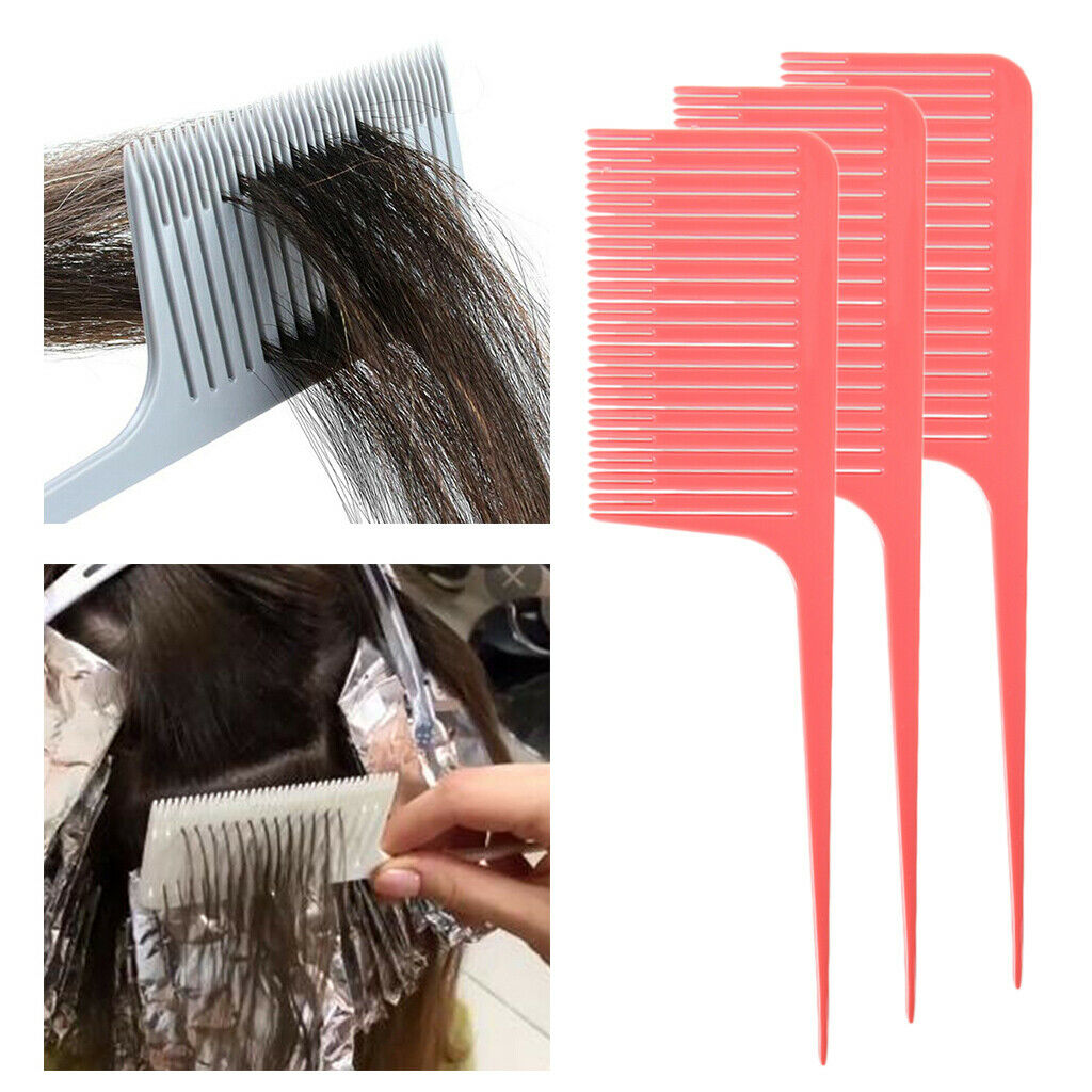 3x Plastic Weave Highlighting Foiling Hair Combs for Salon Hair Coloring