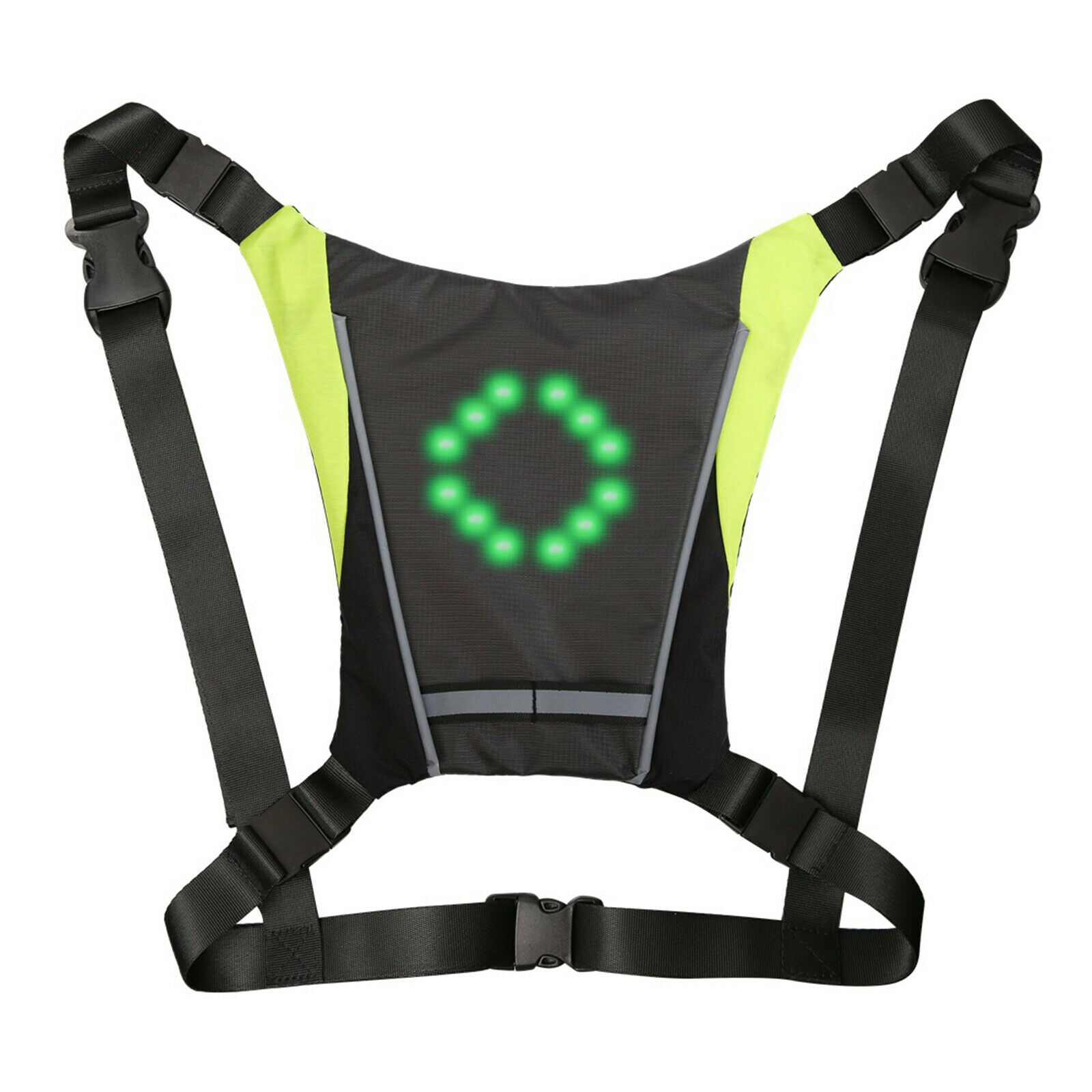 4-Mode LED Turn Signal Vest Direction Indicator Wireless Safety Backpack