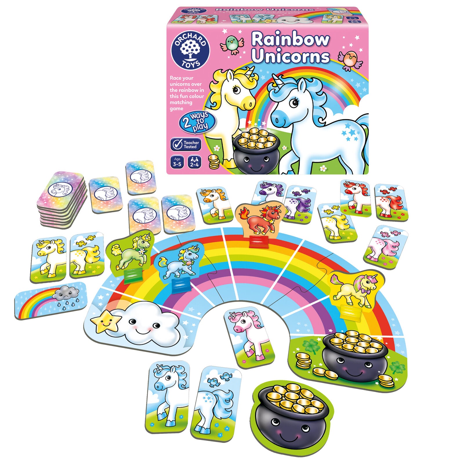 Orchard Toys 095 Rainbow Unicorns Colour & Matching Game Family Children Age 3+