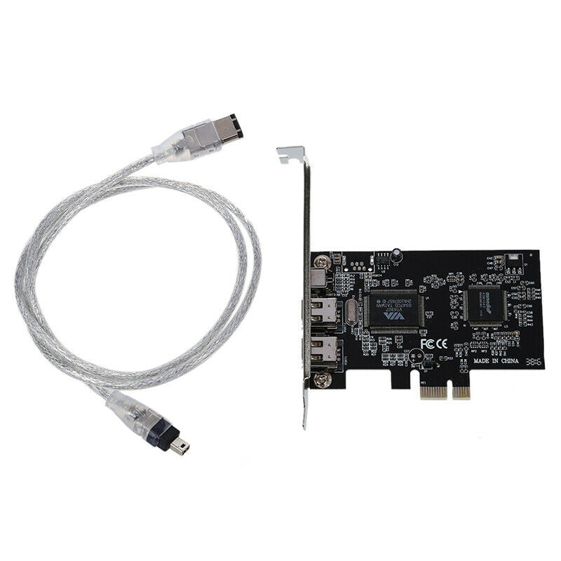 PCI Express x1 PCI-E FireWire 1394a IEEE1394 Controller Card 3 Port For DesktoU4