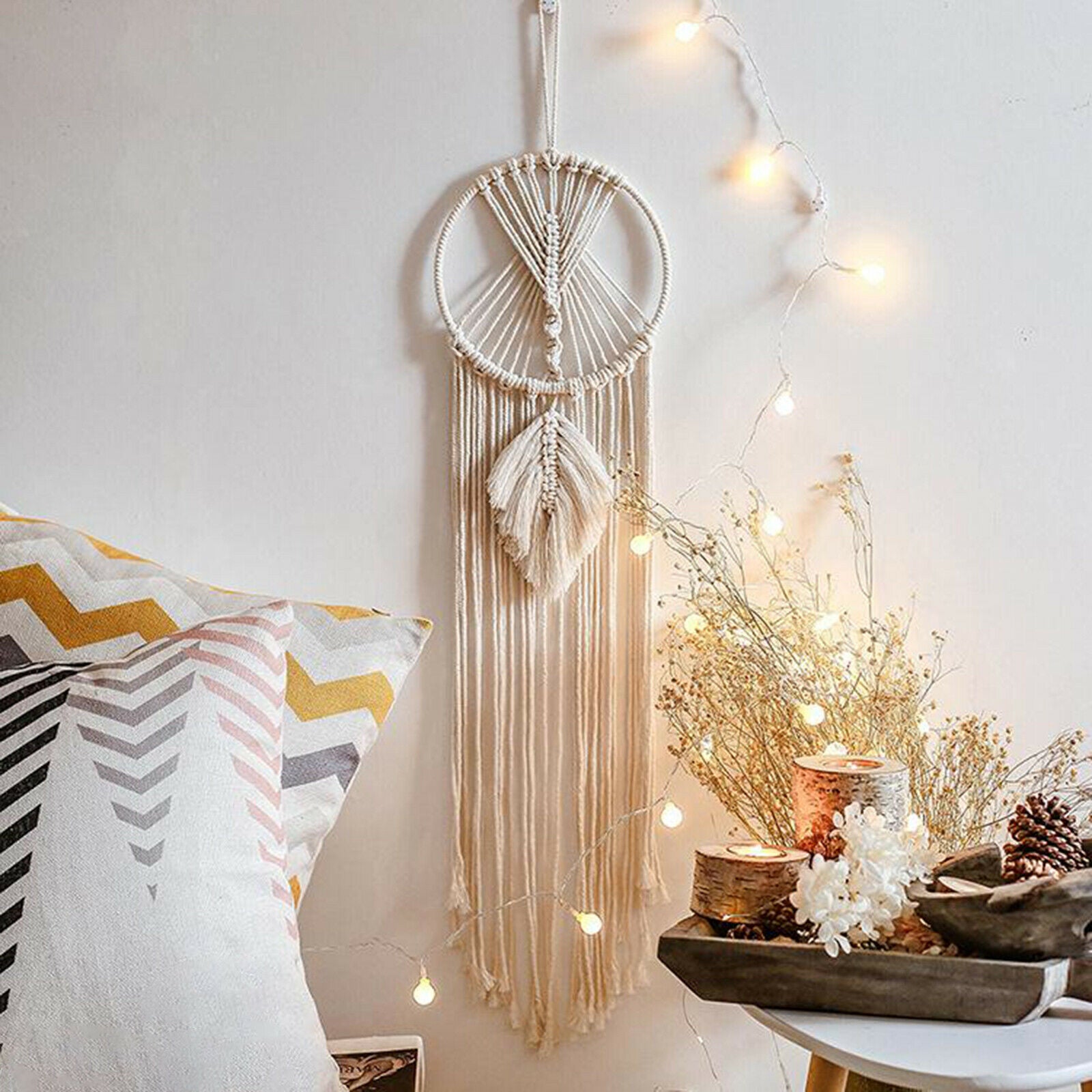 Wall Hanging Dream Catcher Macrame Woven Decor Handmade Tapestry for Girls 95cm