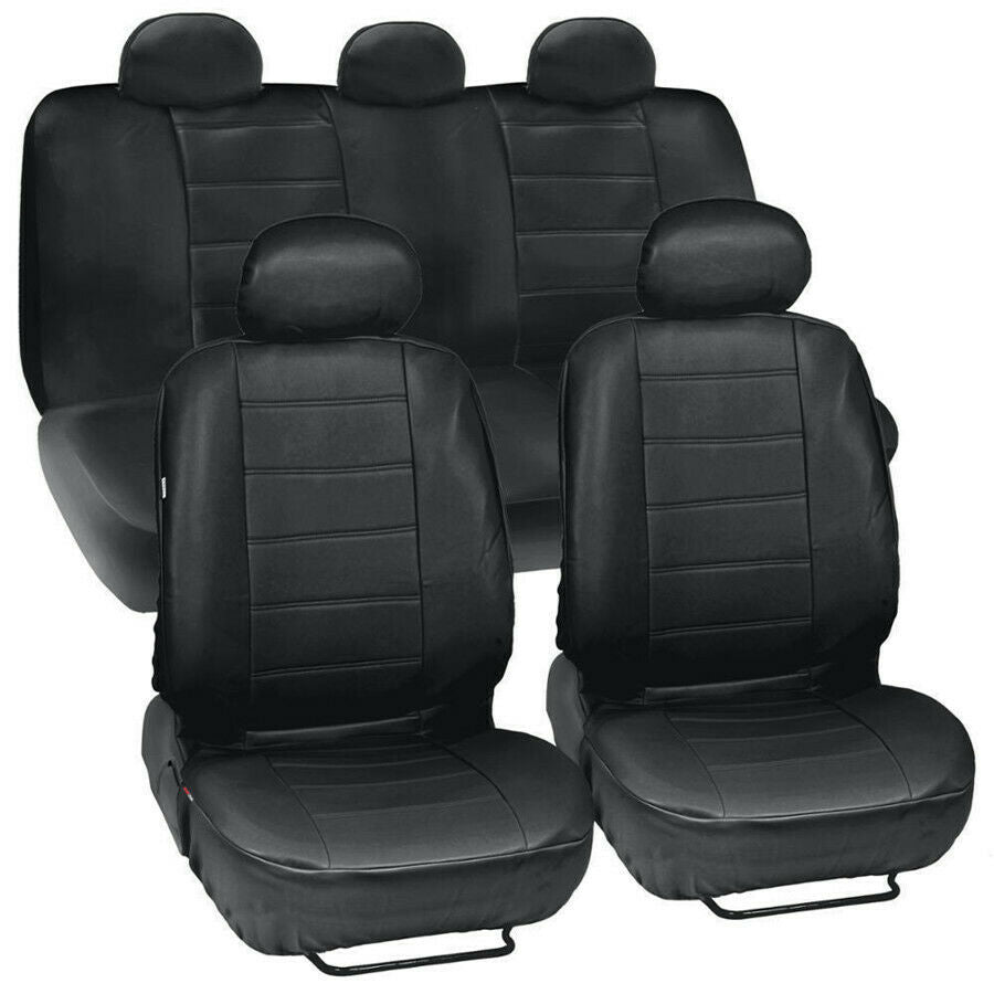 1Set Breathable PU Leather Car Seat Covers Compatible for All Car SUV