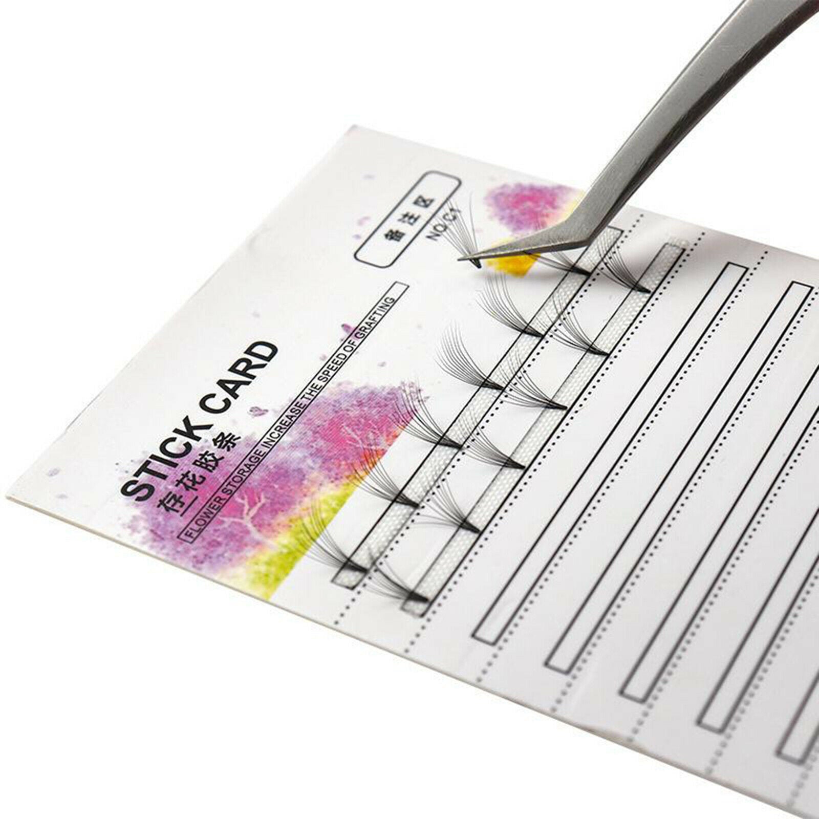 10x Eyelash Fan Holder Storage Card Premade Volume Lash Storage Sticky Strip