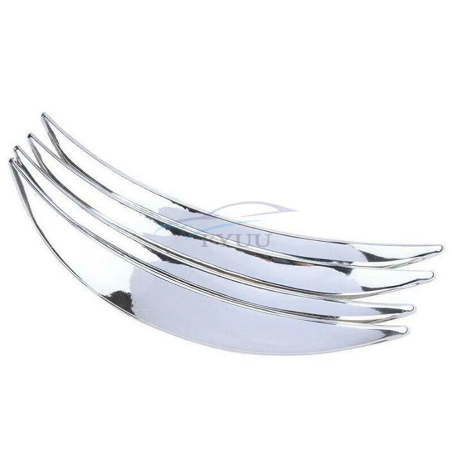 Universal Car Wheel Eyebrow Arch Trim Lip Fender Chrome ABS Protective Film x4