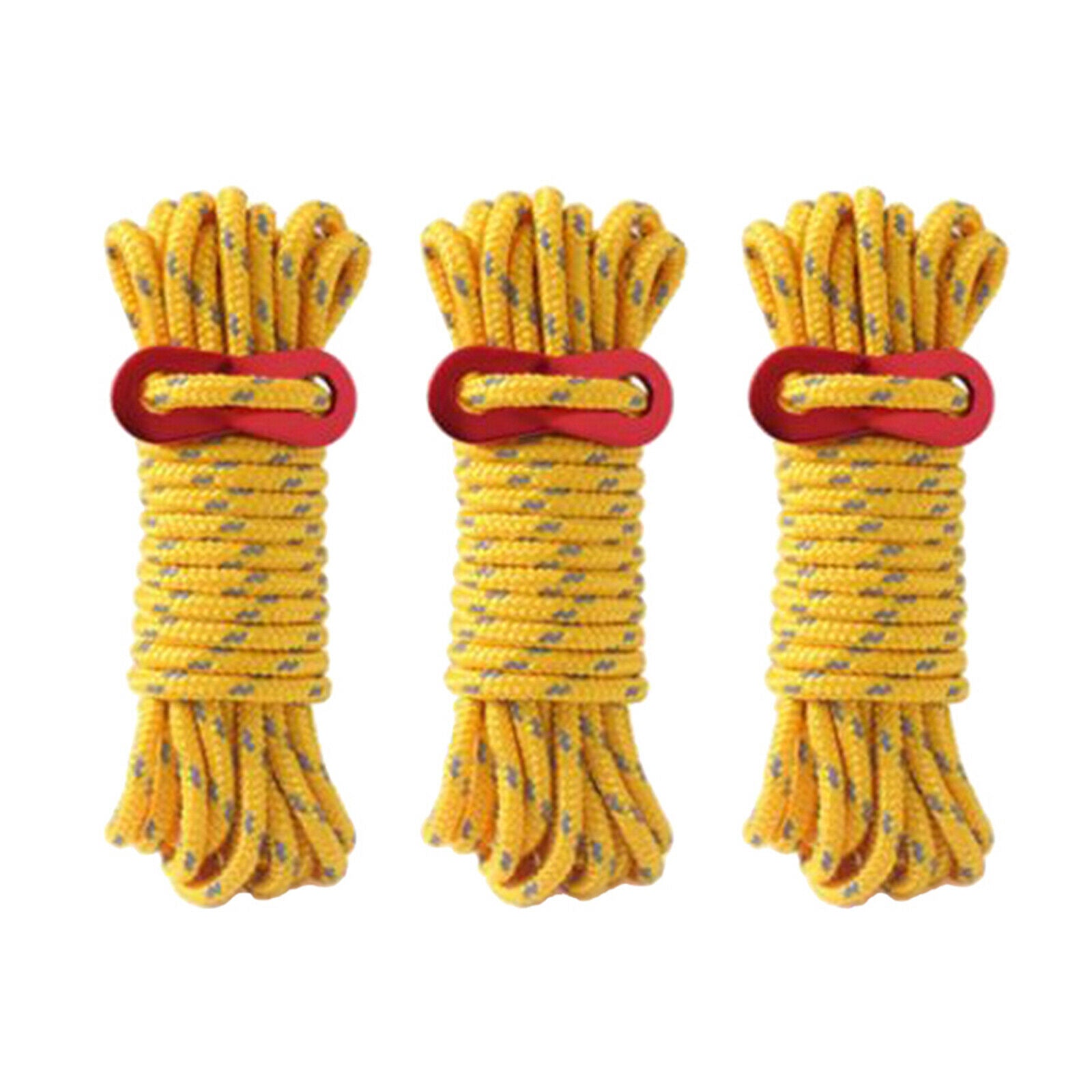 Reflective Guylines Tent Cords 13ft Lightweight for Camping Hiking Yellow