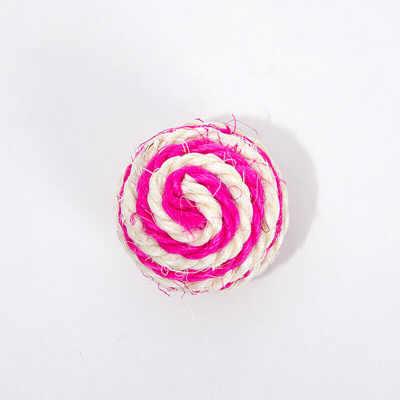 Cat Toys Bell Ball Woven Sisal Rope Weave Play Soft Chewing Rattle Catch .l8