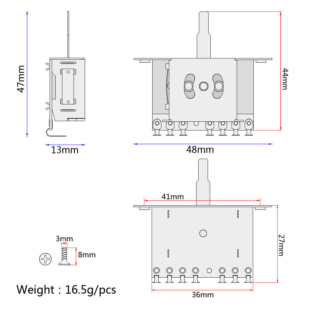 5 Ways Selector Toggle Switches for Electric Guitar Part Pickup Selector