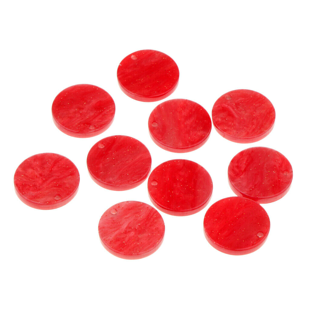 10 Pieces Acetate Acrylic Round Pendant DIY Earring Findings Crafting Red