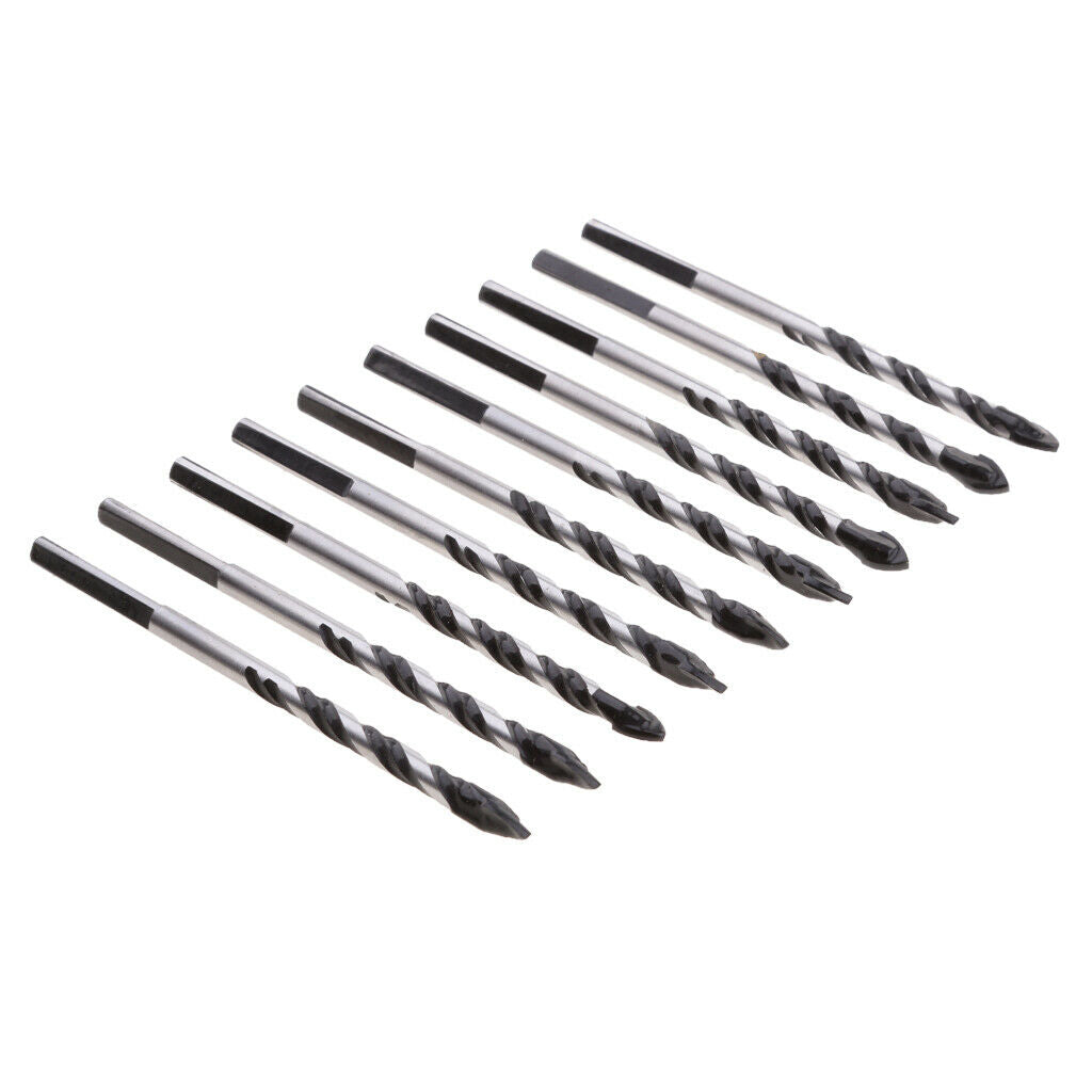 10 Pieces Cemented Carbide Drill Bits Metal Twist Drill Set Wood Tools 6mm