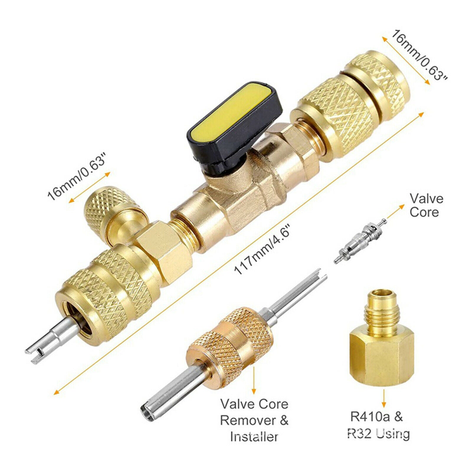 2X HVAC Valve Core Remover 1/4" and 5/16" Port Installer Removal Tool R404A