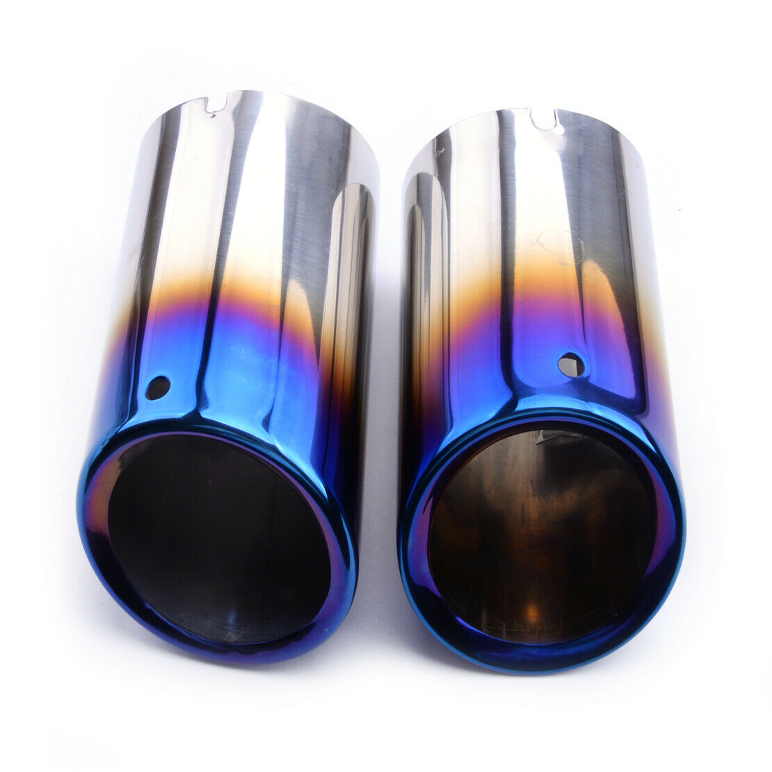 Pair Muffler Tip Exhaust Pipe Tail Burnt Blue Rear Fit For BMW 3 Series E90 E92