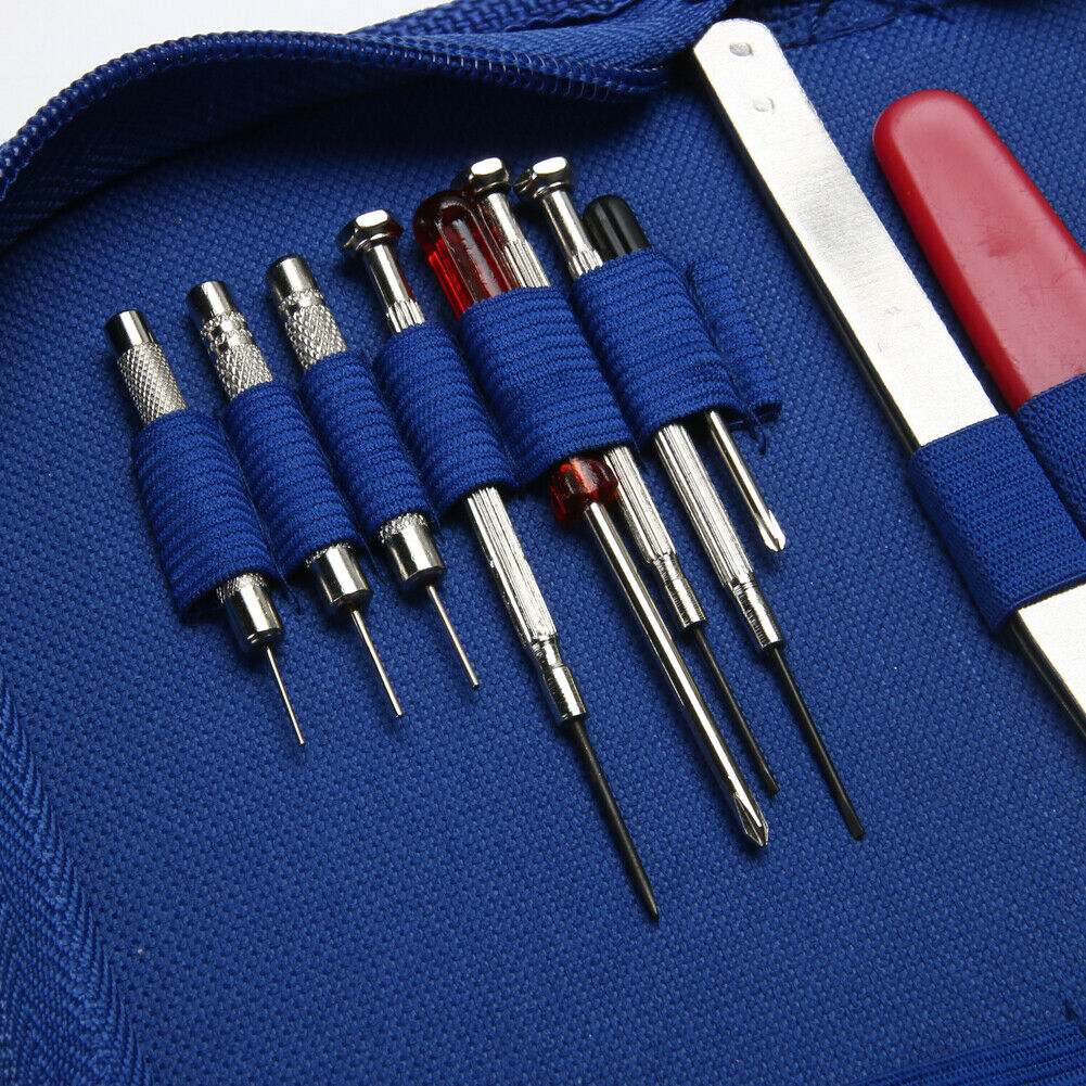 16Pcs Watchmaker Pin Remover Adjuster Case Opener Watch Repair Tool Set Kit @