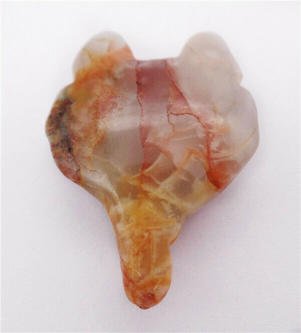 38x25x11mm Brown Red Agate Carved Fox Head Statue Healing Home Decoration HH8115