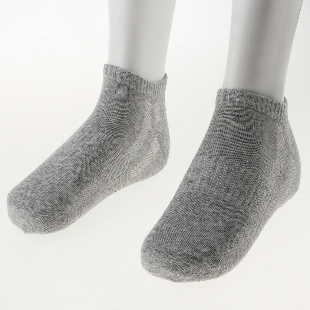 Low Cut Ankle Socks No Show Casual Cotton Socks Antibacterial Men Gray
