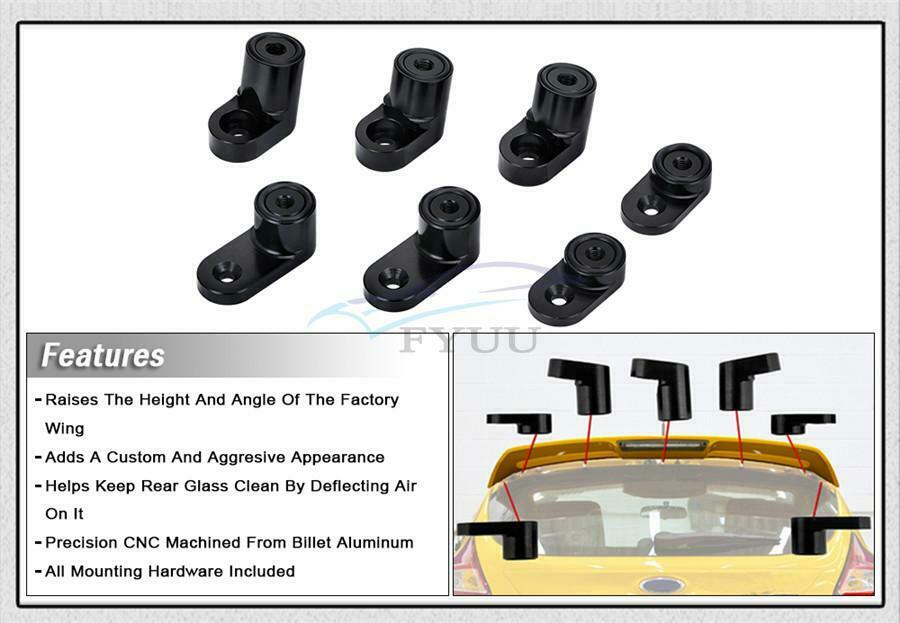 For Ford Focus ST T-6061 13-inch Aluminum Black Car Rear Wing Spoiler Lift Kit