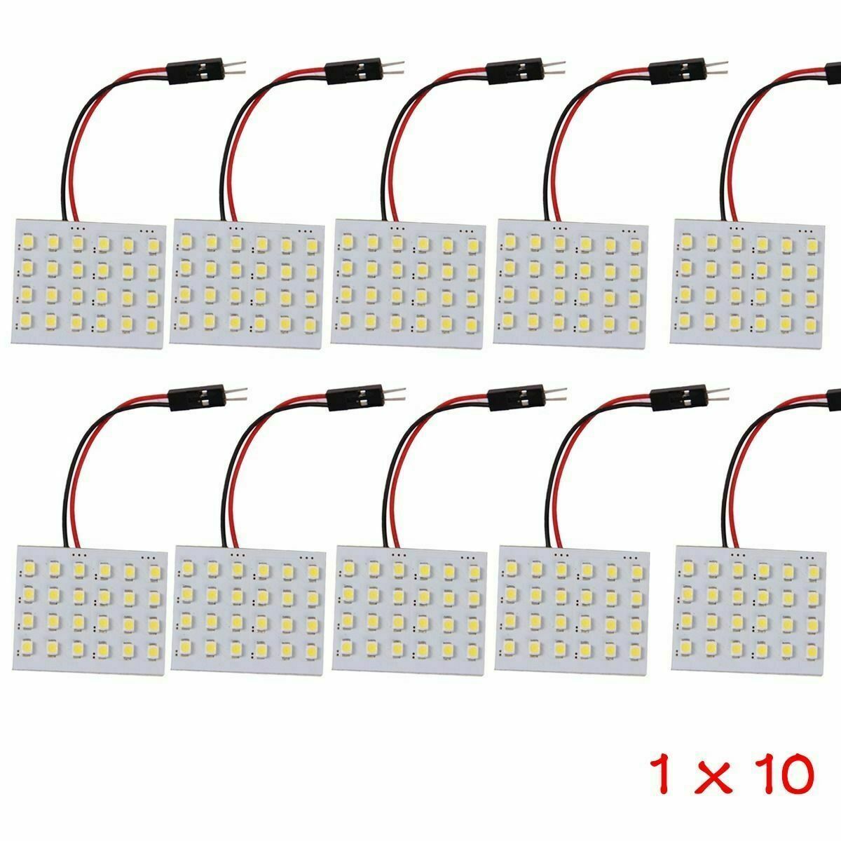 10X Car Universal LED White Dome Map Interior Light Bulbs 24 SMD Panel HID Lamps