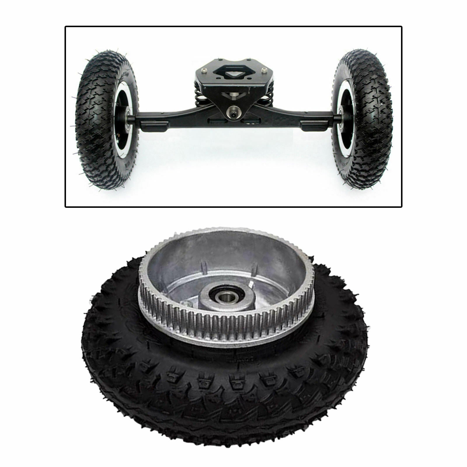 2X Electric Skateboard Parts Gear Motor Truck Wheel Pulley Inflatable Wheel