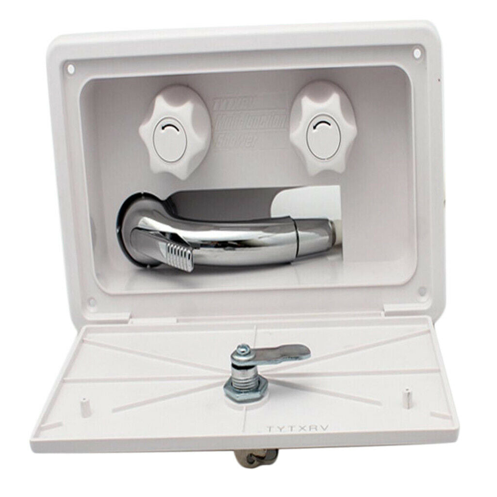 Premium White Shower Nozzle Box Set Sprayer Holder For RV with Lock&Keys