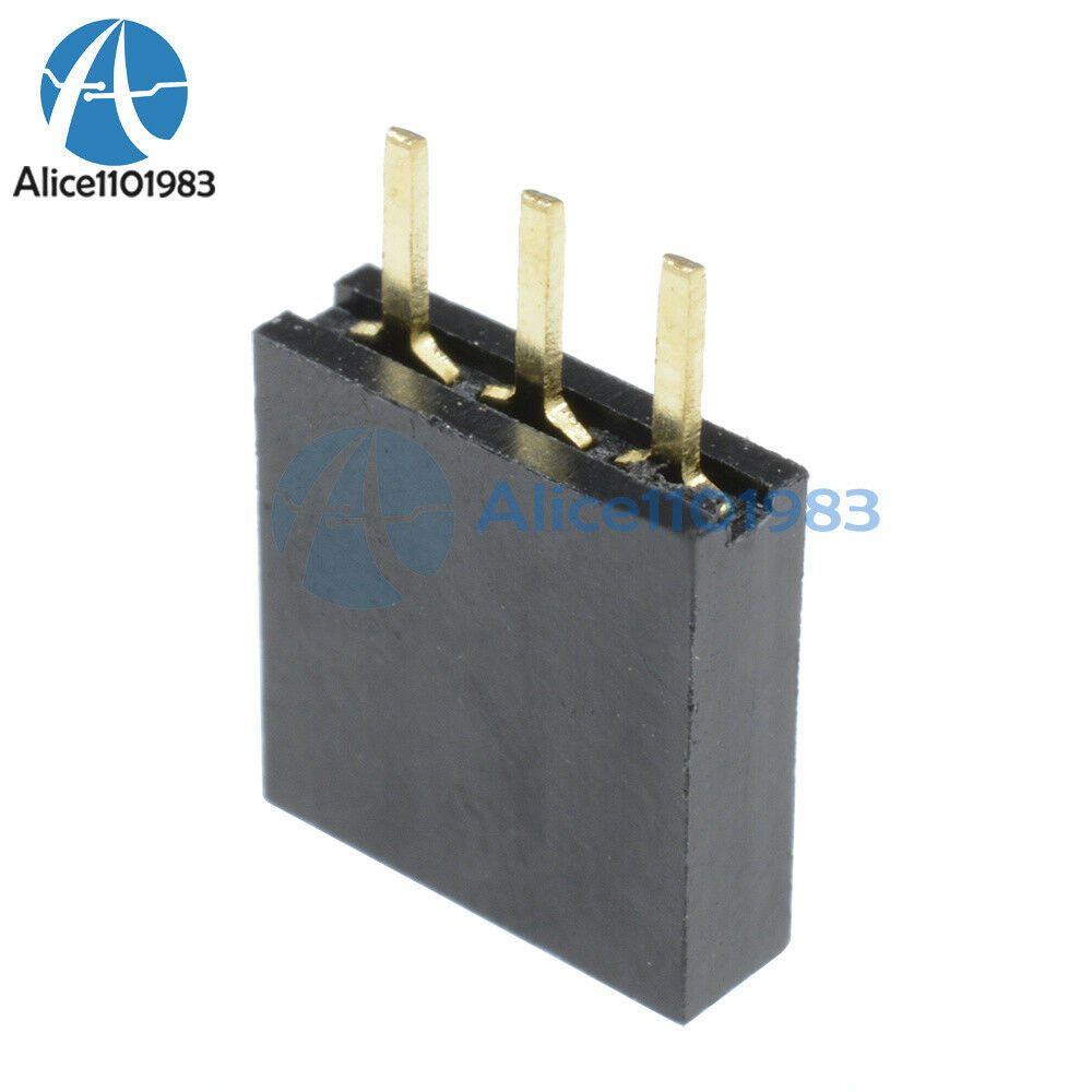 50PCS New Single Row 1x3 pins 2.54mm Female Header Straight Connector