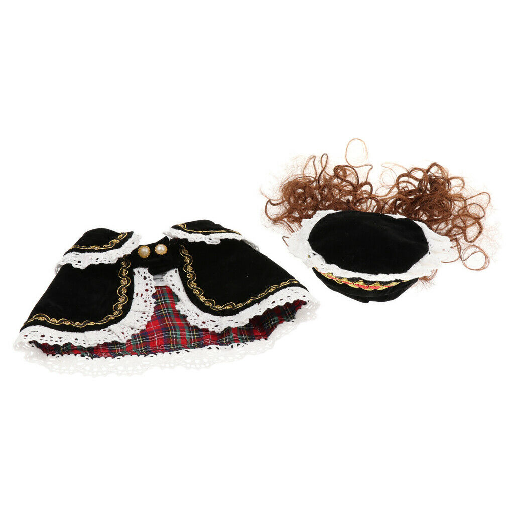 Pet Princess Clothes for Small Dog & Cat Summer Lace Shawl Hat Wig Outfit L