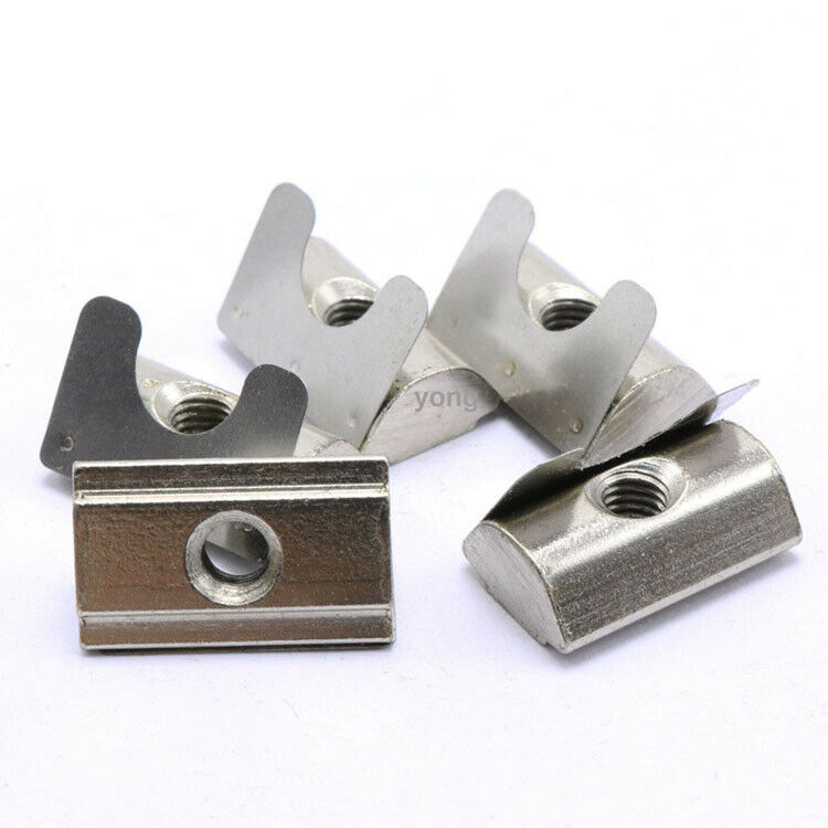 10Pcs 20Series Aluminum Drop-in T-slot Sliding T-nut Block with Spring M4
