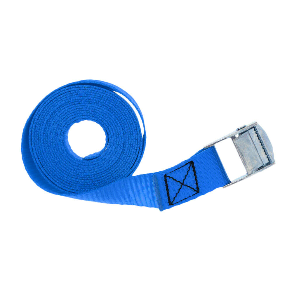 Blue Cam Buckle Tie Down Lashing Strap Roof Racks Trailers 25mm x 2.5m Long