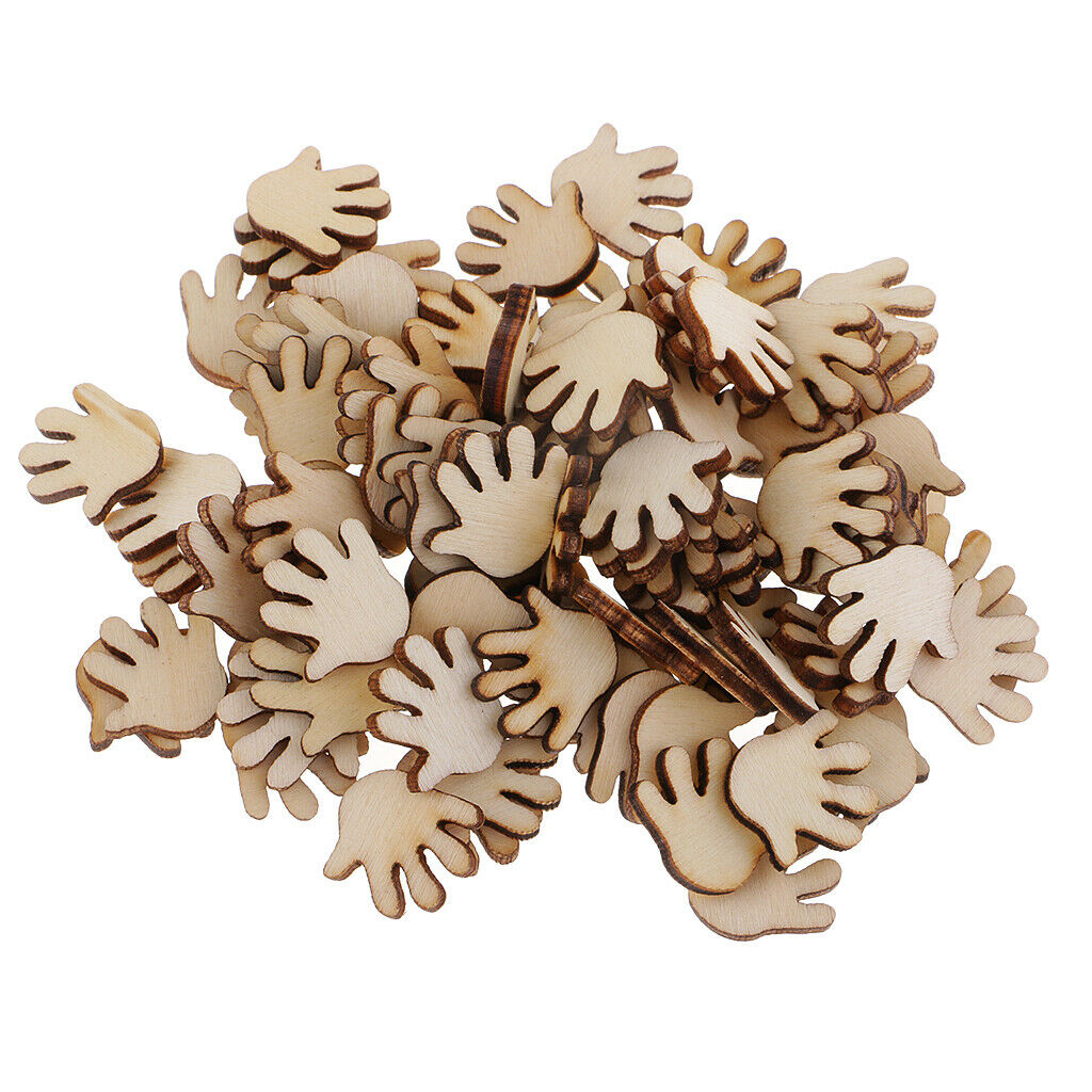 100 pieces hand shapes wooden disks paintable wood disks decoration wood