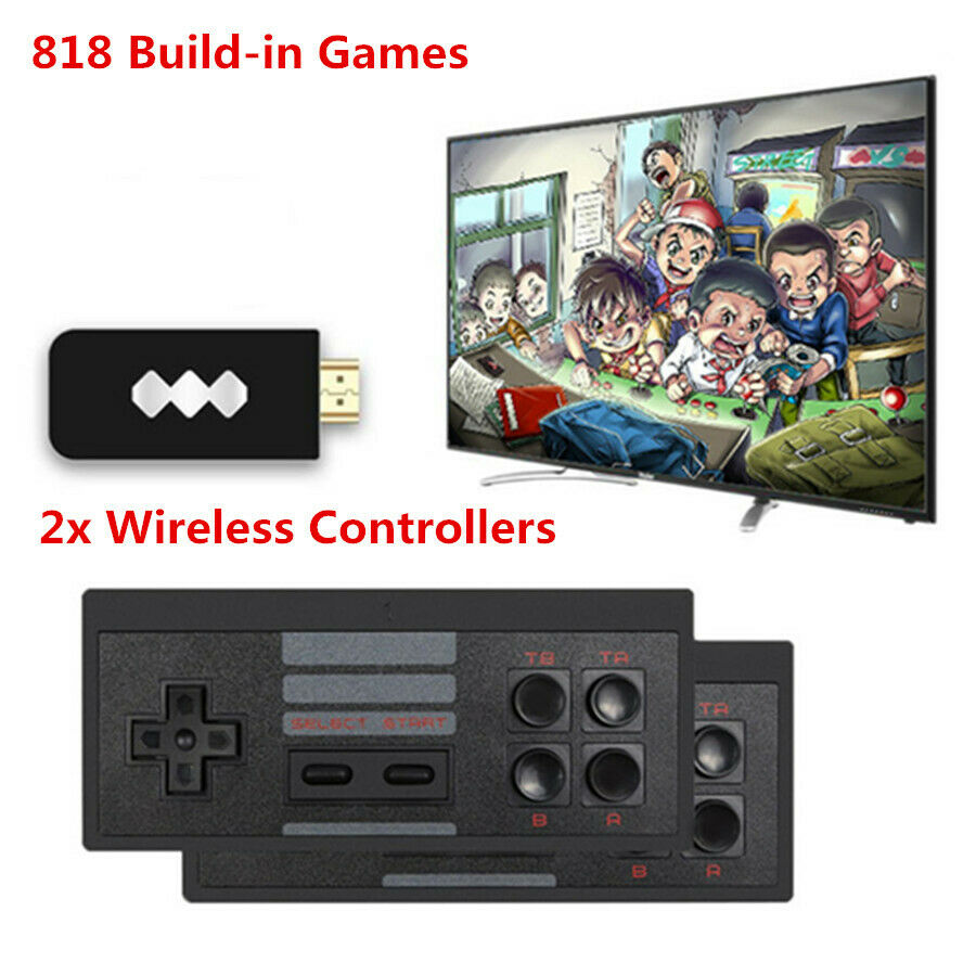 Wireless Retro Game Console 4K HDMI HDTV Stick 818 Build-in Games RCA Handheld