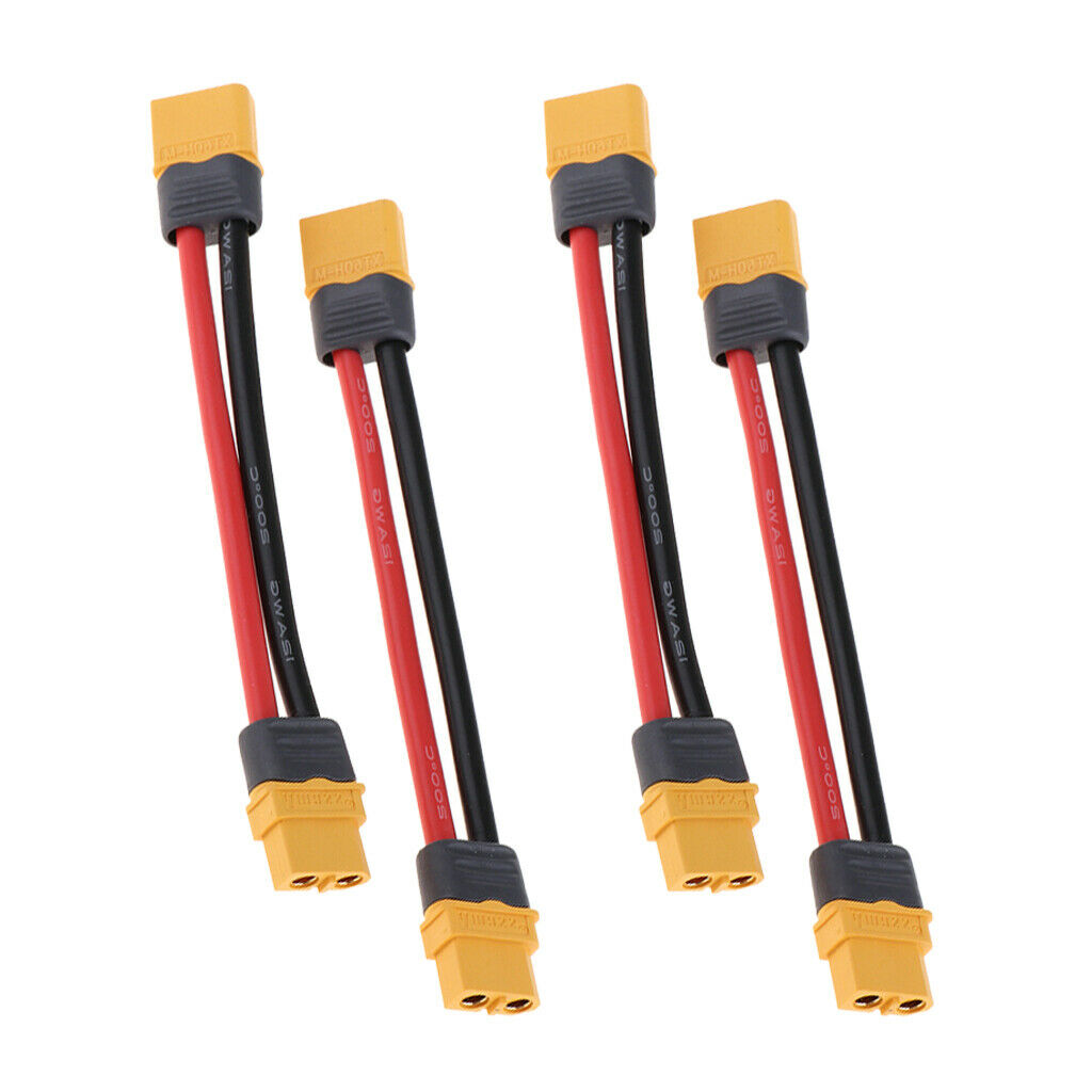 Pack of 4 LIPO Battery Charger Cables XT60 Male to Female 40 Cm