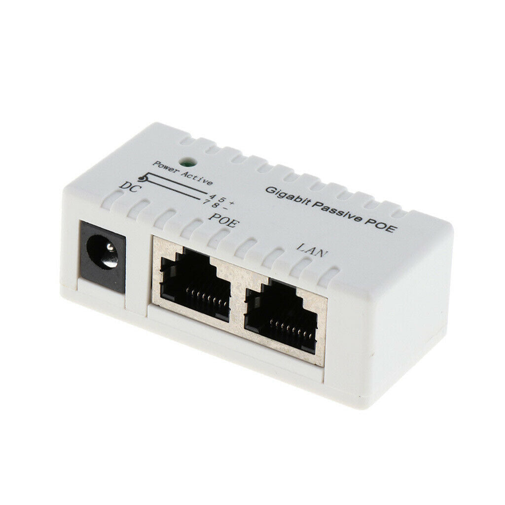 Gigabit Power Over Ethernet Passive PoE Injector Splitter for CCTV IP camera .